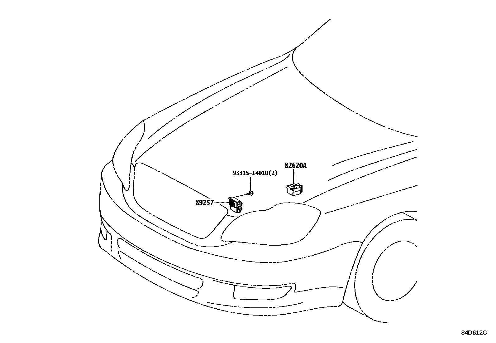 Toyota COROLLA 开关和继电器和ECU EPC diagram — 84D612C