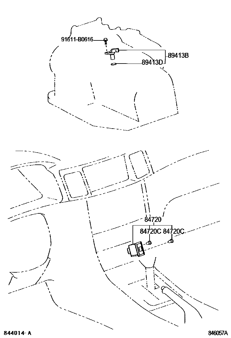 Toyota COROLLA 超速档和电子控制变速器 EPC diagram — 846057A
