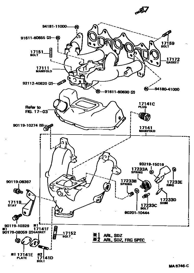 Toyota COROLLA Manifold EPC diagram — MA6746C