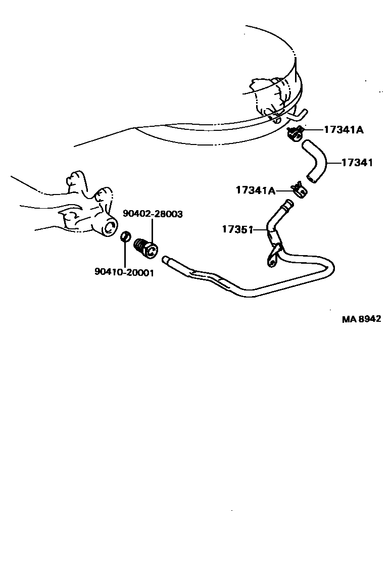 Toyota COROLLA 歧管喷气系统 EPC diagram — MA8942