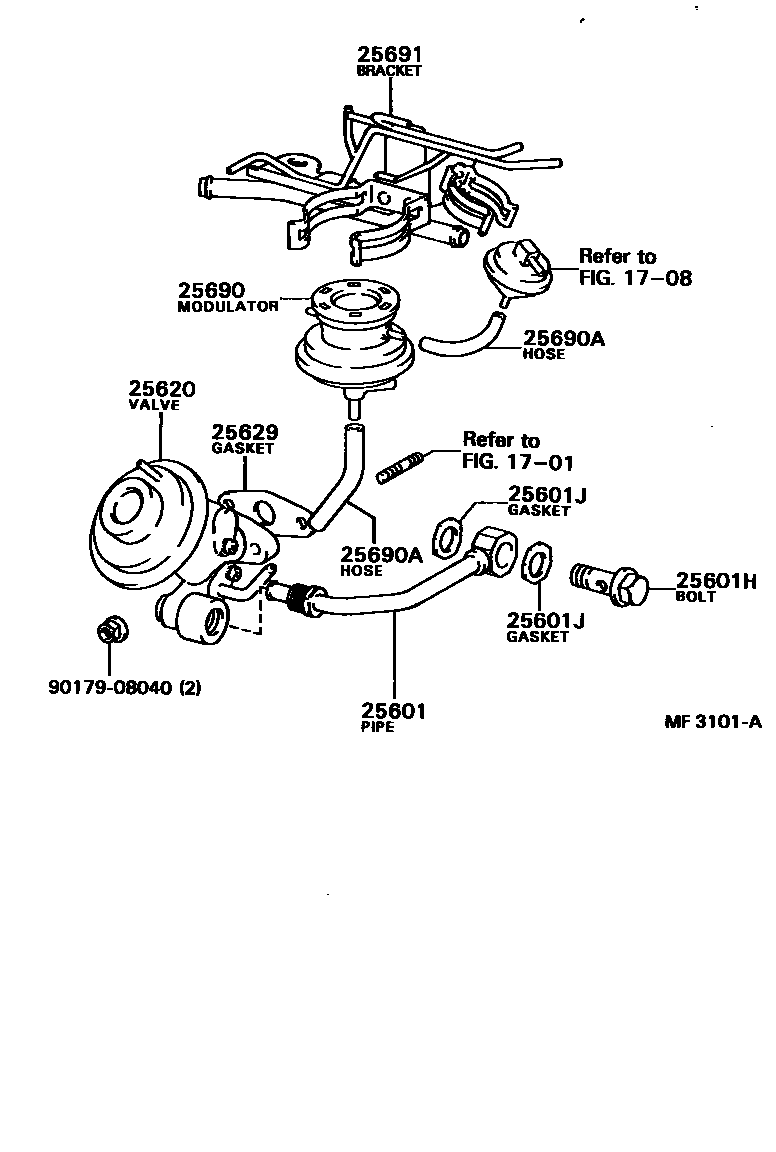 Toyota COROLLA 废气再循环系统 EPC diagram — MF3101A