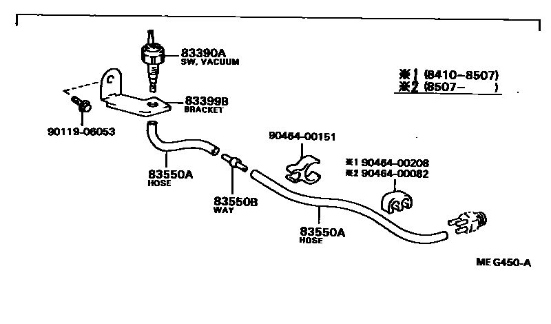 Toyota COROLLA 仪表 EPC diagram — MEG450A