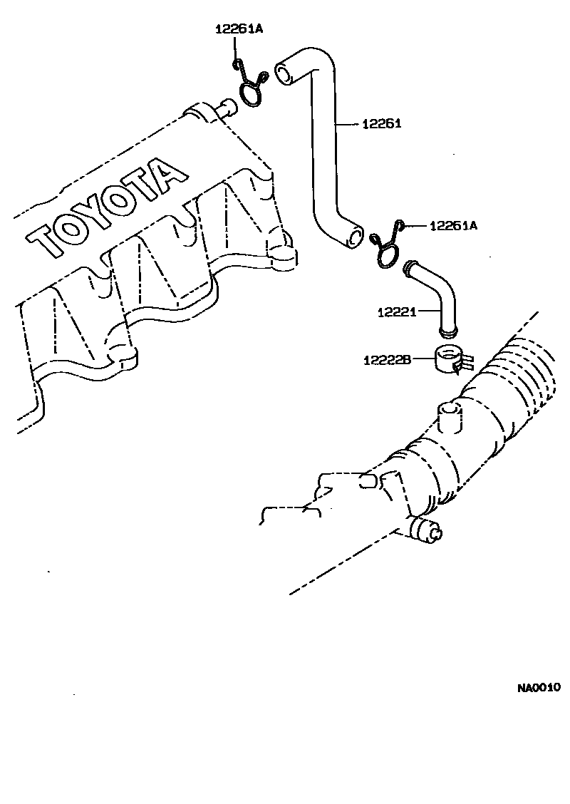 Toyota COROLLA Ventilation Hose EPC diagram — NA0010