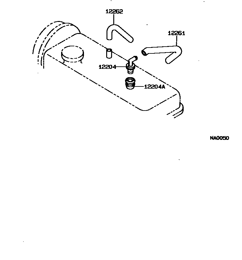 Toyota COROLLA Ventilation Hose EPC diagram — NA0050