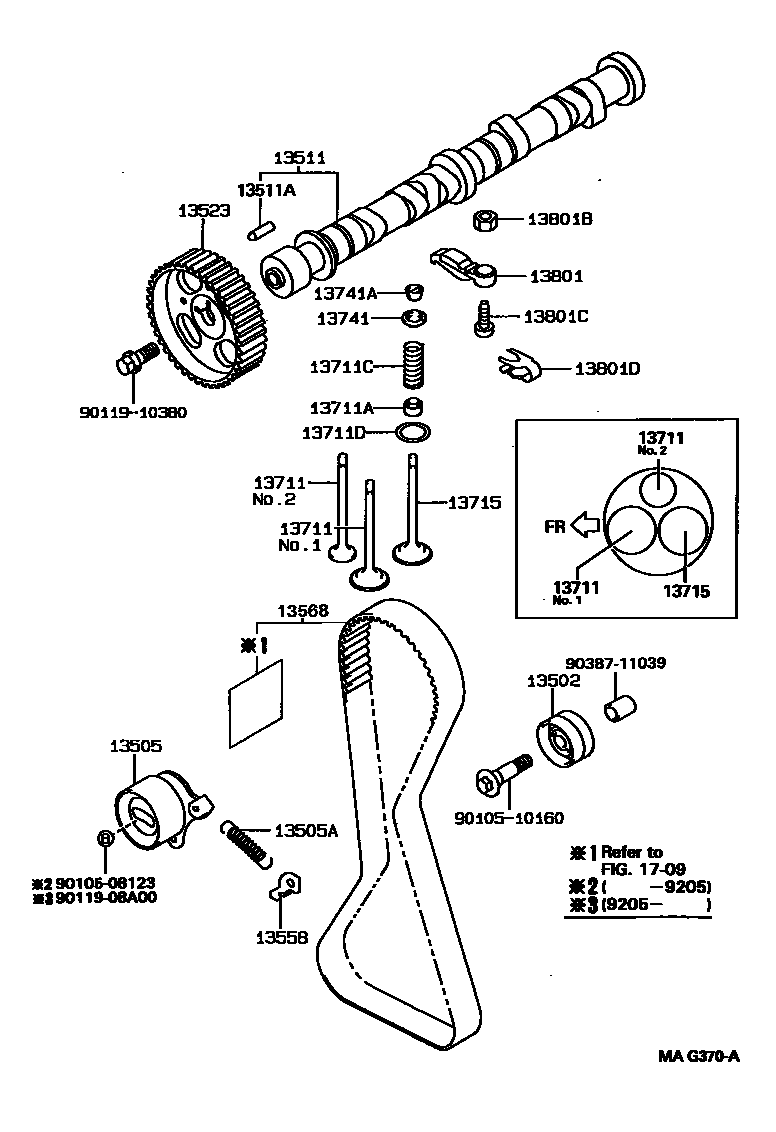 Toyota COROLLA Camshaft & Valve EPC diagram — MAG370A