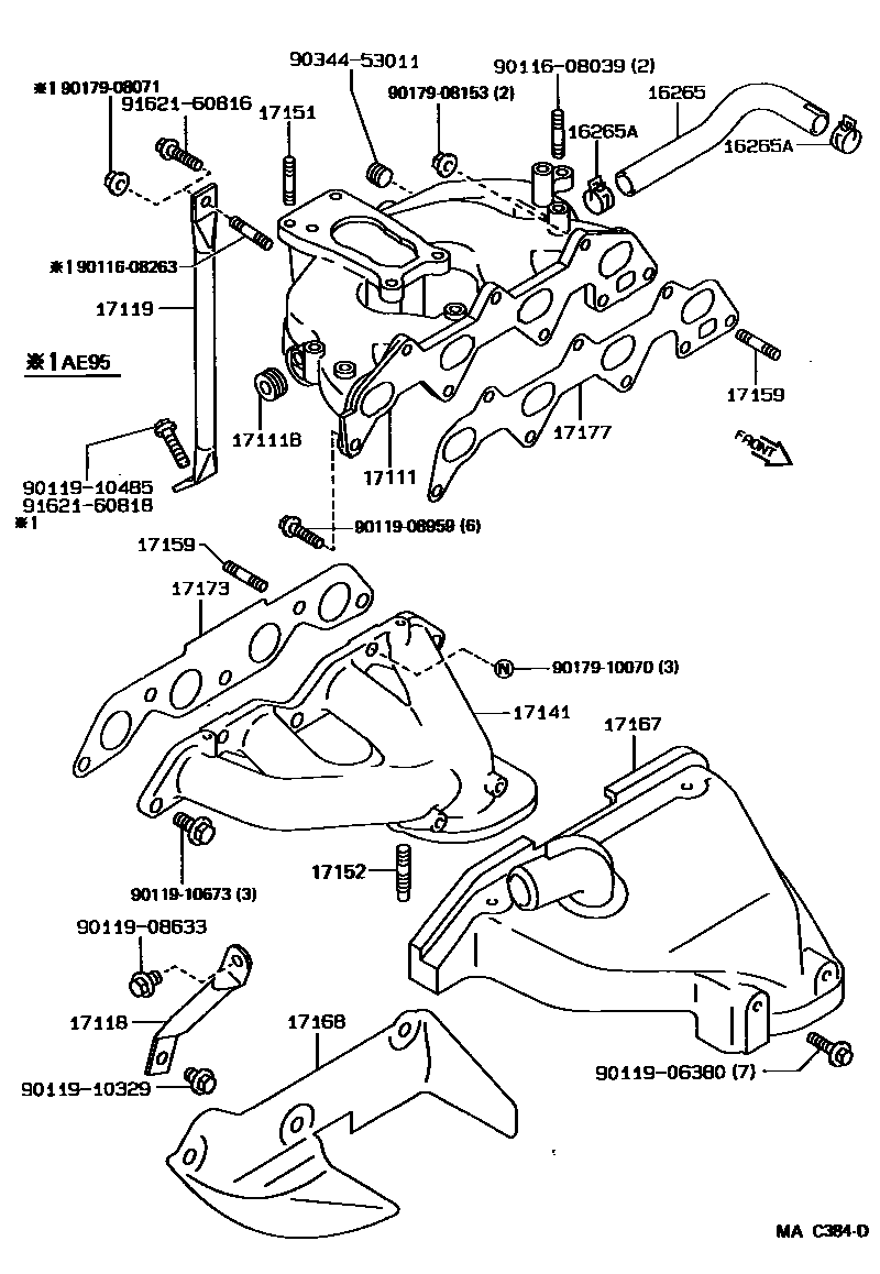 Toyota COROLLA Manifold EPC diagram — MAC384D