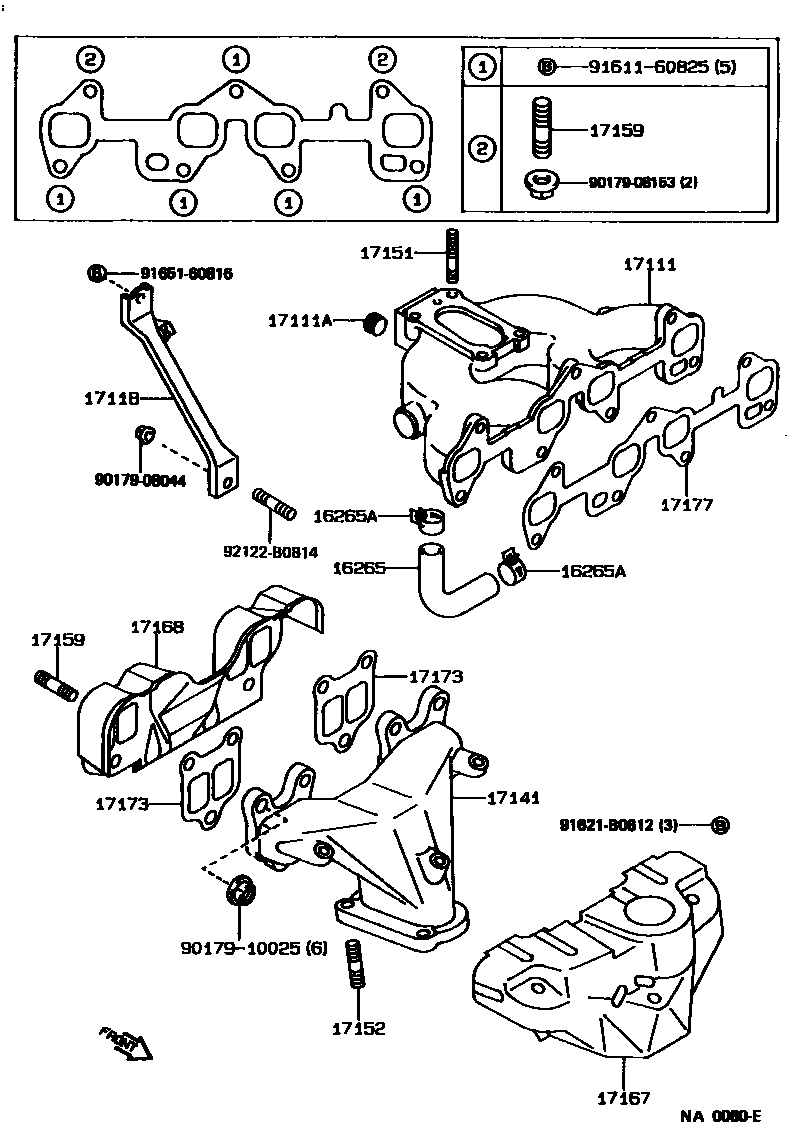 Toyota COROLLA Manifold EPC diagram — NA0080E