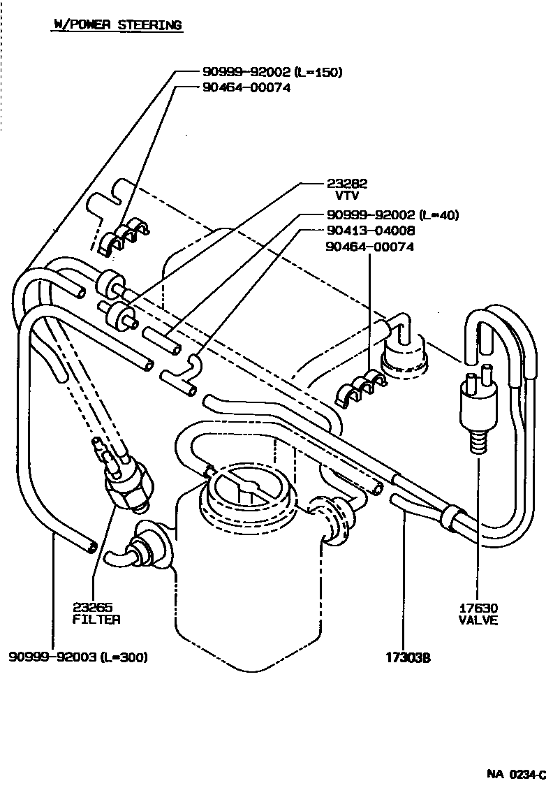 Toyota COROLLA vacuum tube EPC diagram — NA0234C