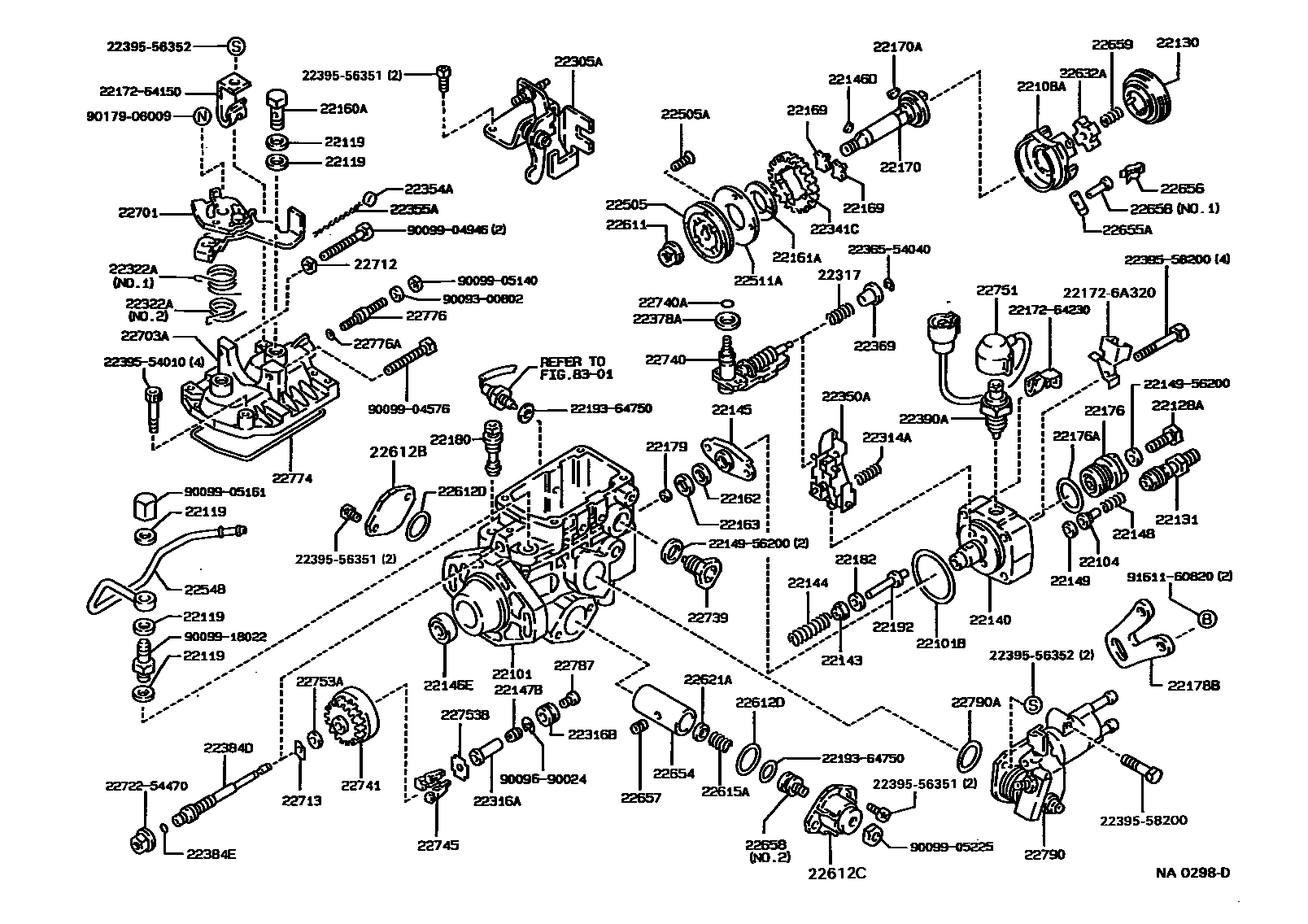 Toyota COROLLA 喷油泵体 EPC diagram — NA0298D