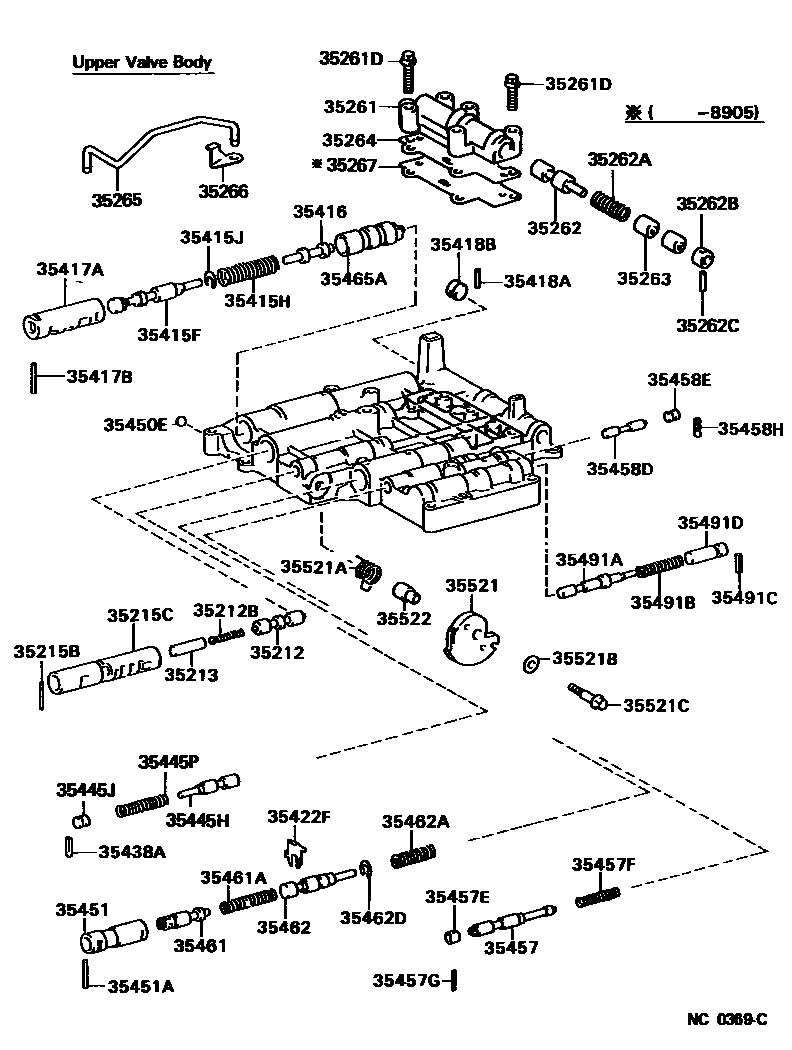 Toyota COROLLA 阀体和滤油网(ATM) EPC diagram — NC0369C