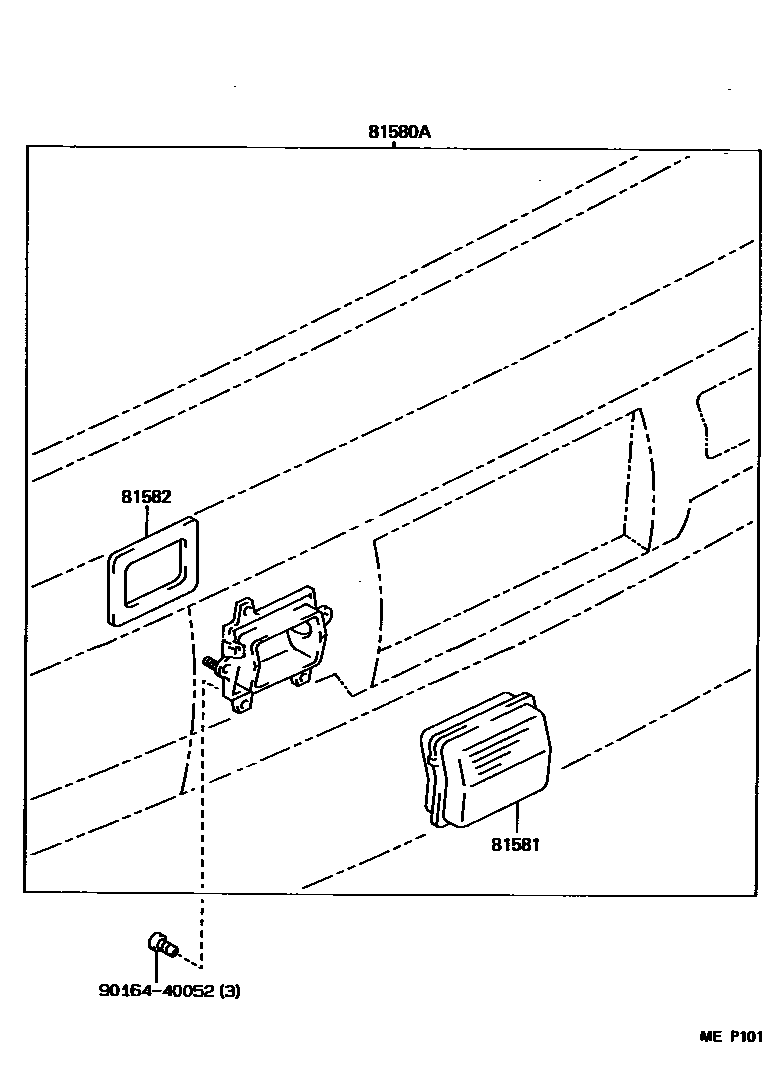 Toyota COROLLA 后组合灯 EPC diagram — MEP101