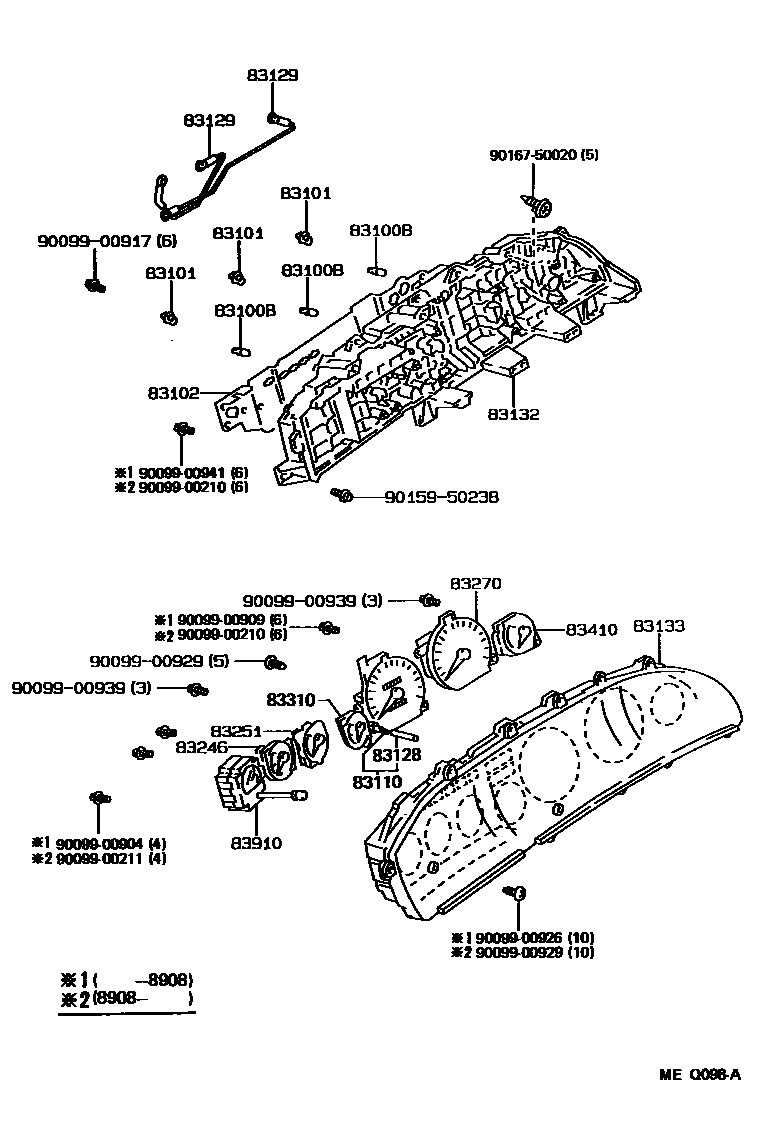 Toyota COROLLA 仪表 EPC diagram — MEQ098A