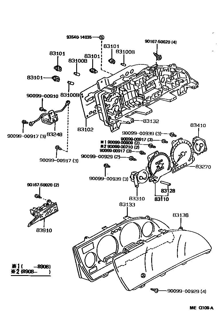 Toyota COROLLA 仪表 EPC diagram — MEQ109A