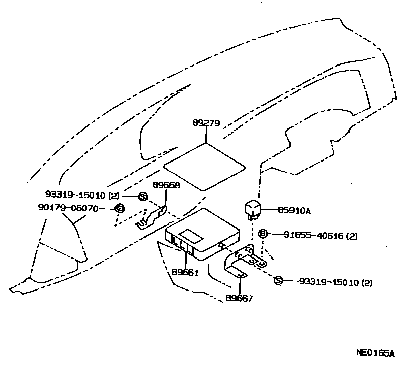 Toyota COROLLA 电子燃油喷射系统 EPC diagram — NE0165A