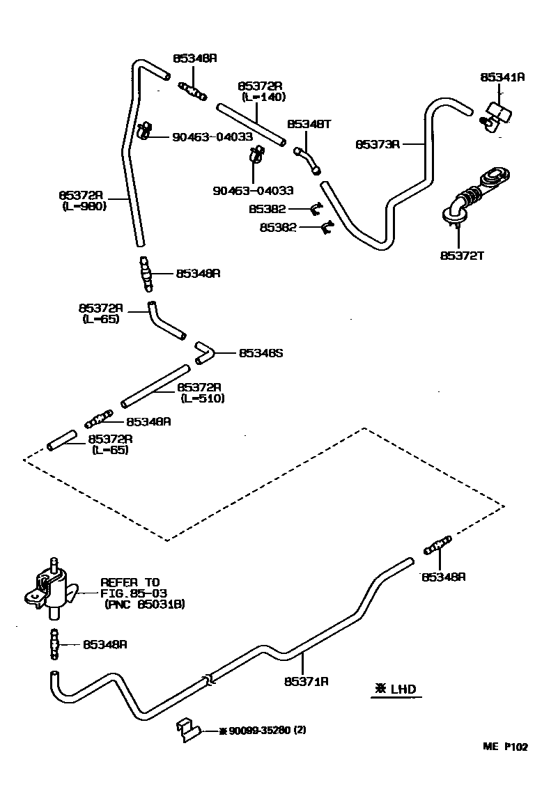 Toyota COROLLA 后清洗器 EPC diagram — MEP102