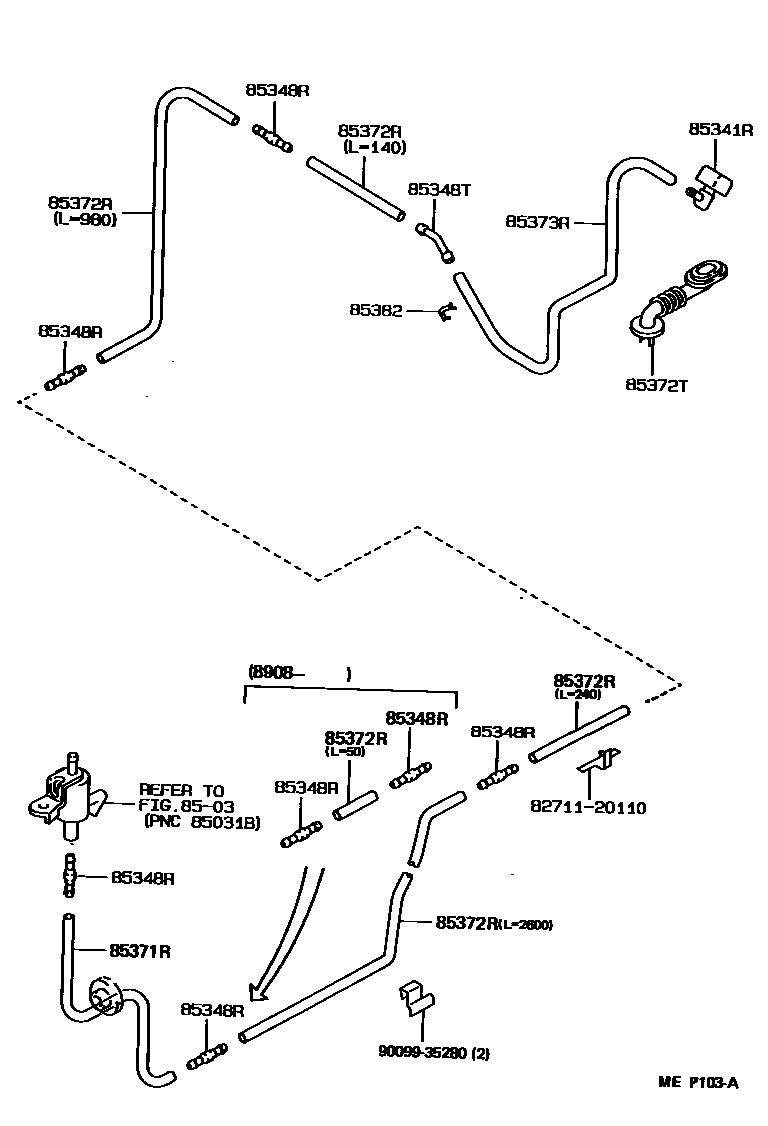 Toyota COROLLA 后清洗器 EPC diagram — MEP103A