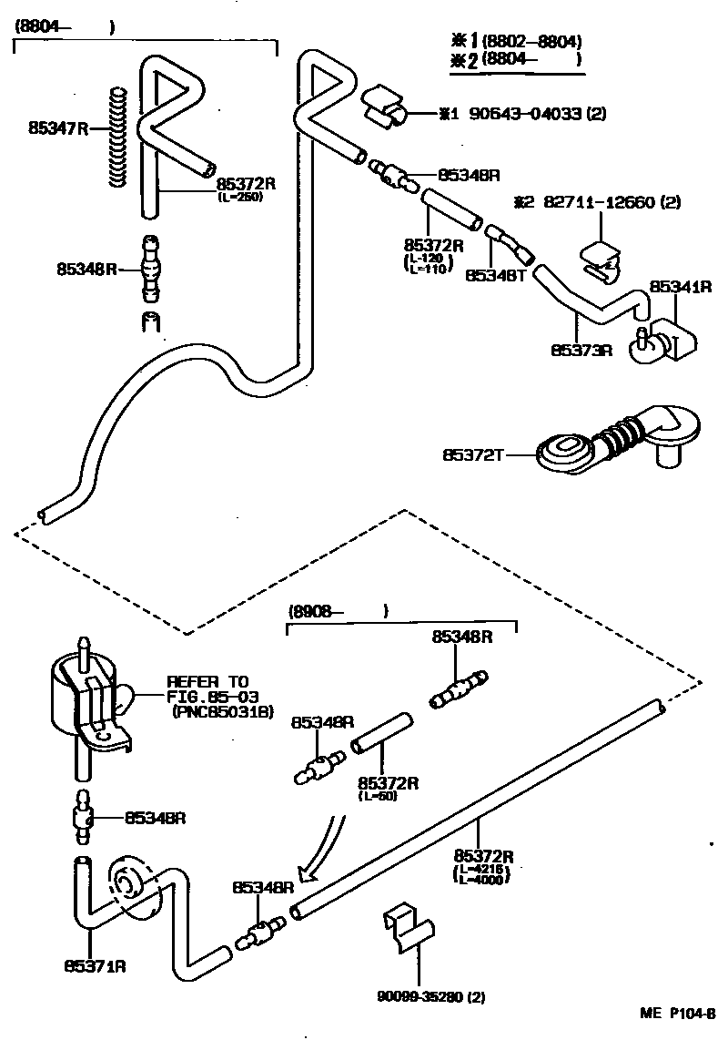 Toyota COROLLA 后清洗器 EPC diagram — MEP104B