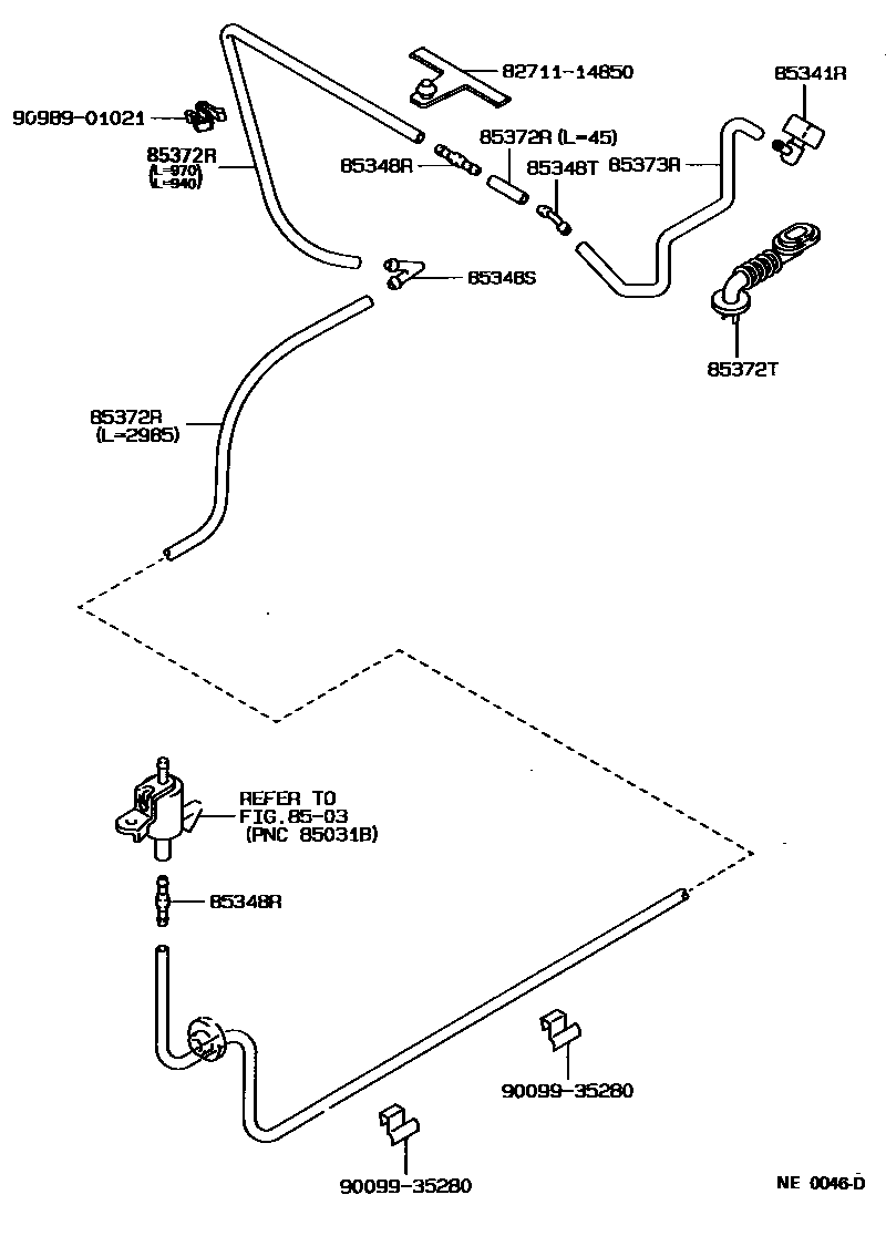 Toyota COROLLA 后清洗器 EPC diagram — NE0046D