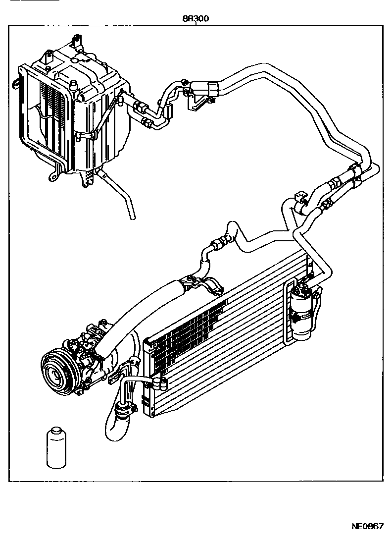 Toyota COROLLA 暖风和空调系统 - 组件 EPC diagram — NE0867