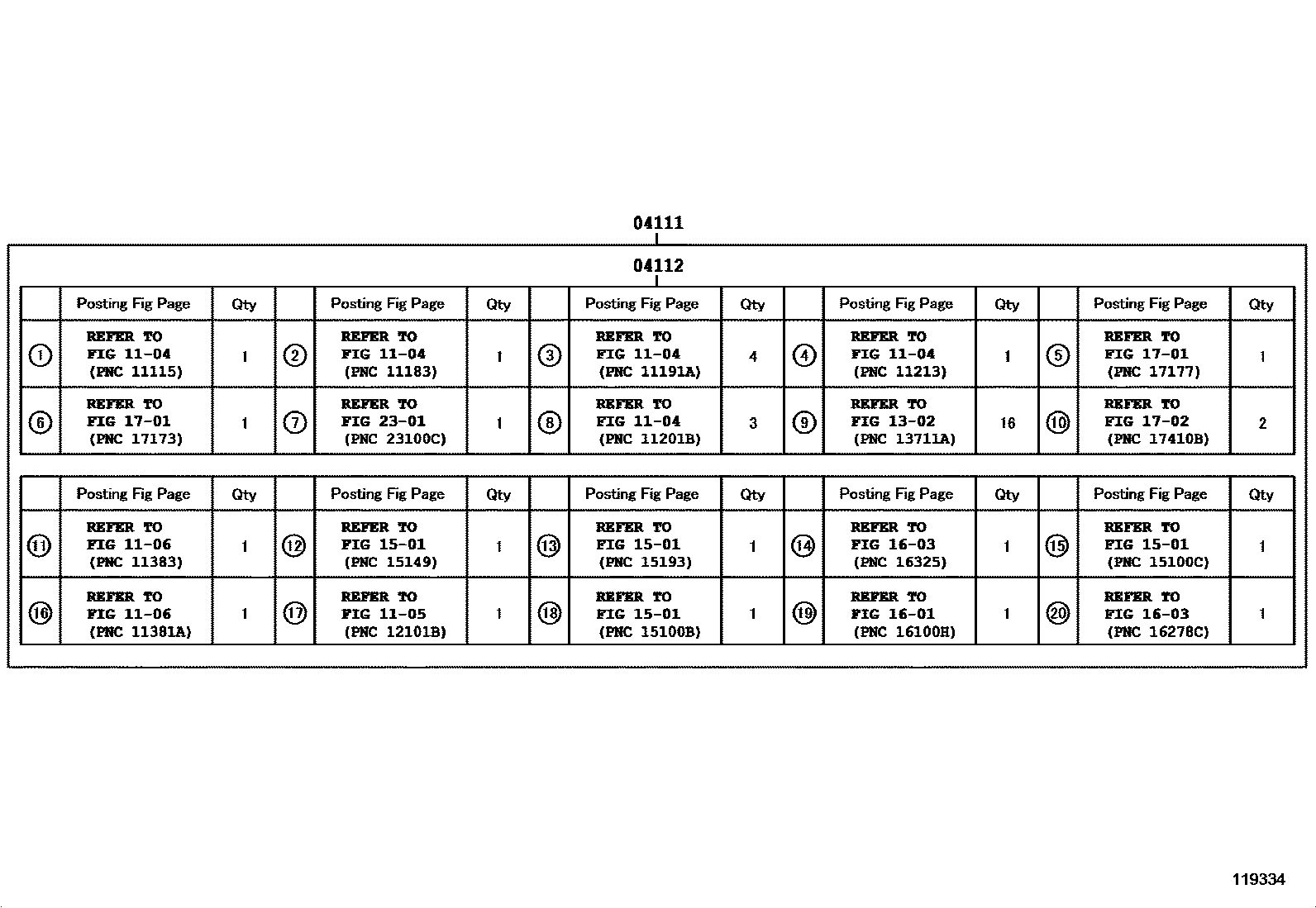 Toyota COROLLA Engine Overhaul Gasket Kit EPC diagram — 119334