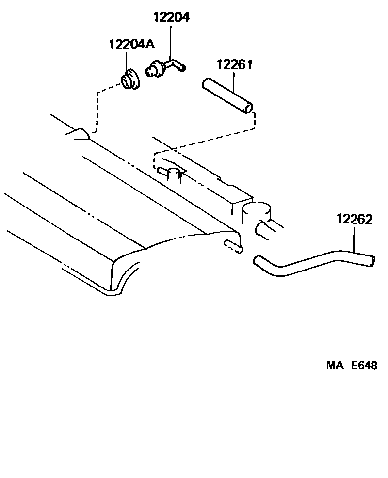 Toyota COROLLA Ventilation Hose EPC diagram — MAE648