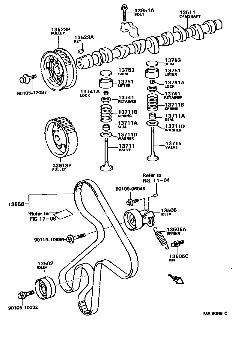 Toyota COROLLA Camshaft & Valve EPC diagram — MA9069C