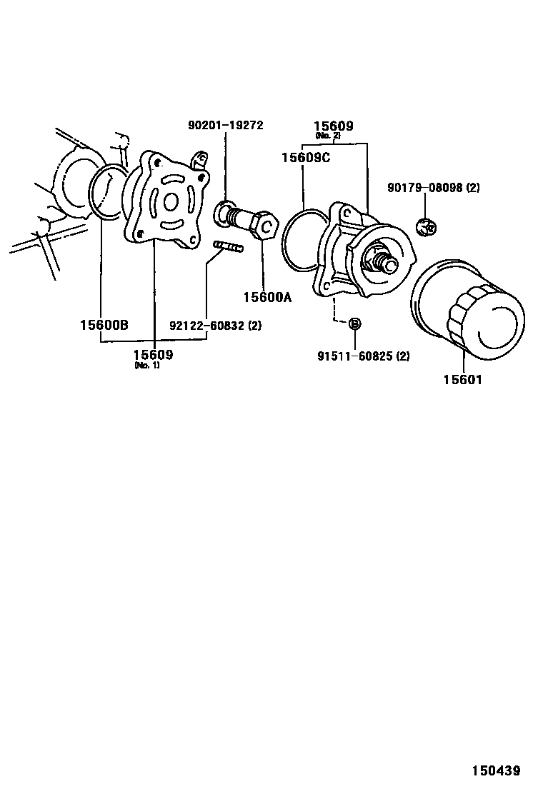 Toyota COROLLA Oil Filter EPC diagram — 150439