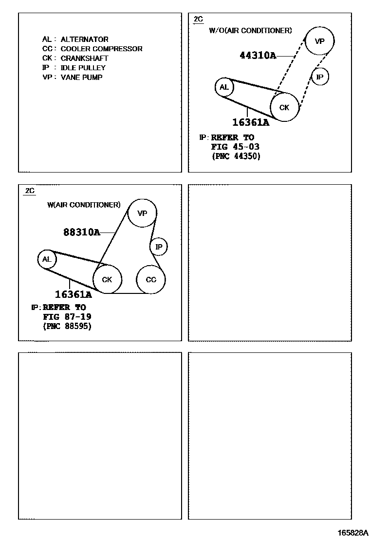 Toyota COROLLA V-Belt EPC diagram — 165828A