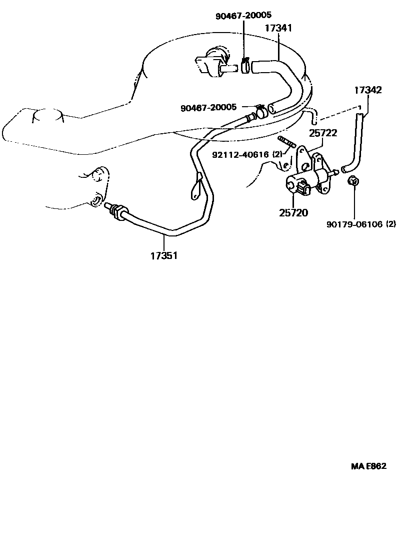 Toyota COROLLA 歧管喷气系统 EPC diagram — MAE862