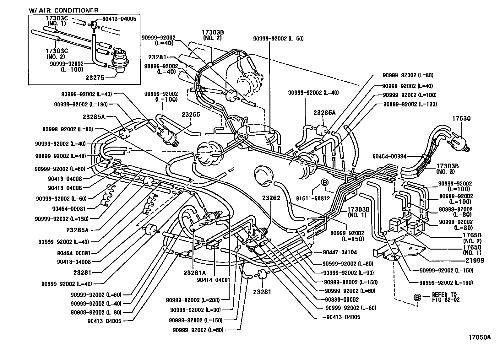 Toyota COROLLA vacuum tube EPC diagram — 170508