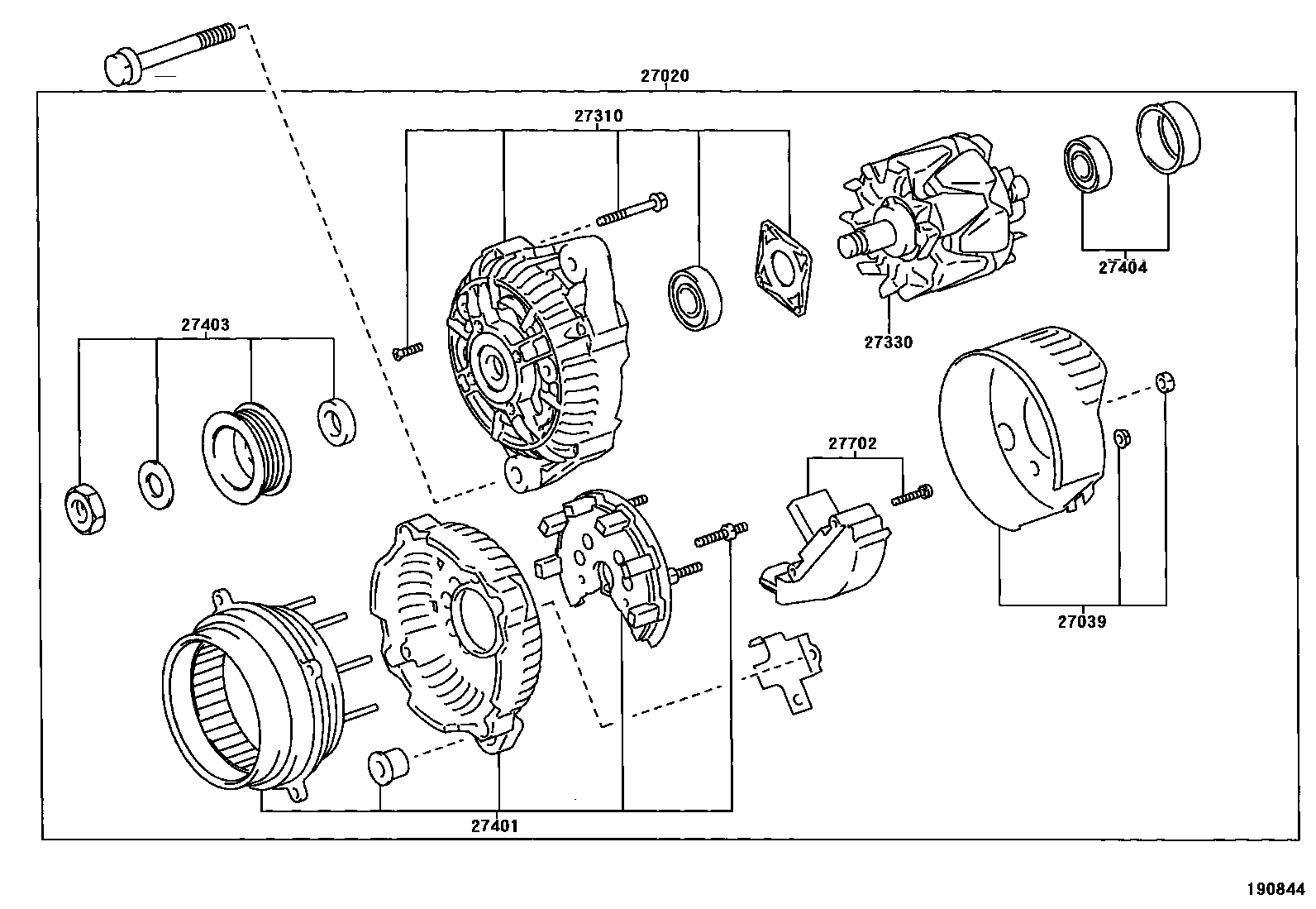 Toyota COROLLA Alternator EPC diagram — 190844
