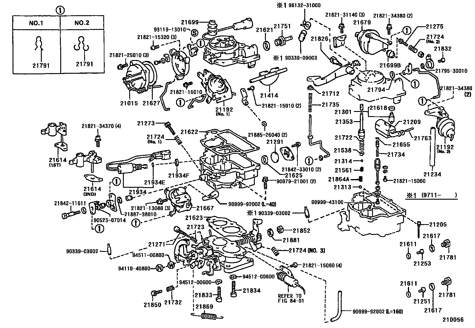 Toyota COROLLA 化油器 EPC diagram — 210056