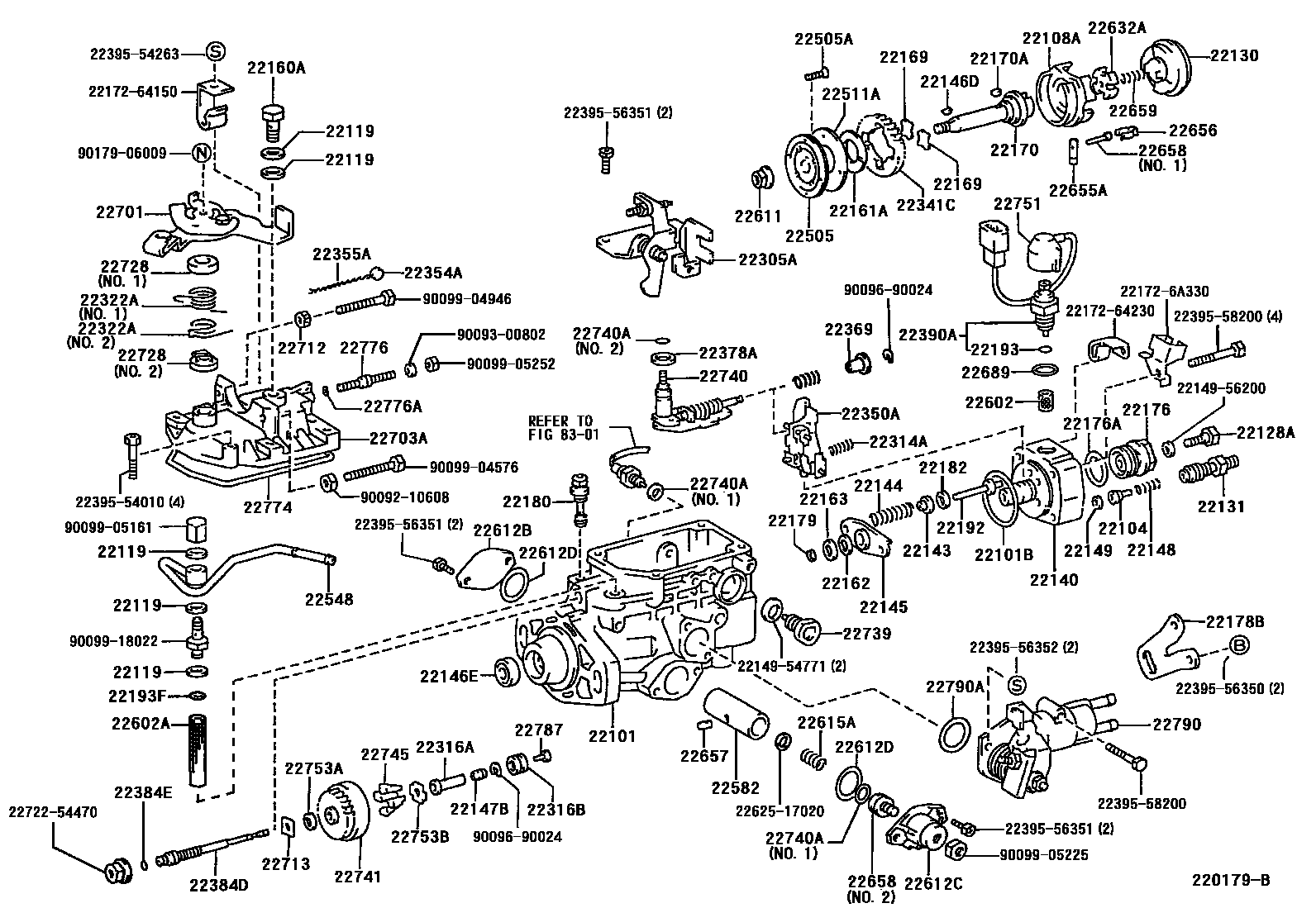 Toyota COROLLA 喷油泵体 EPC diagram — 220179B
