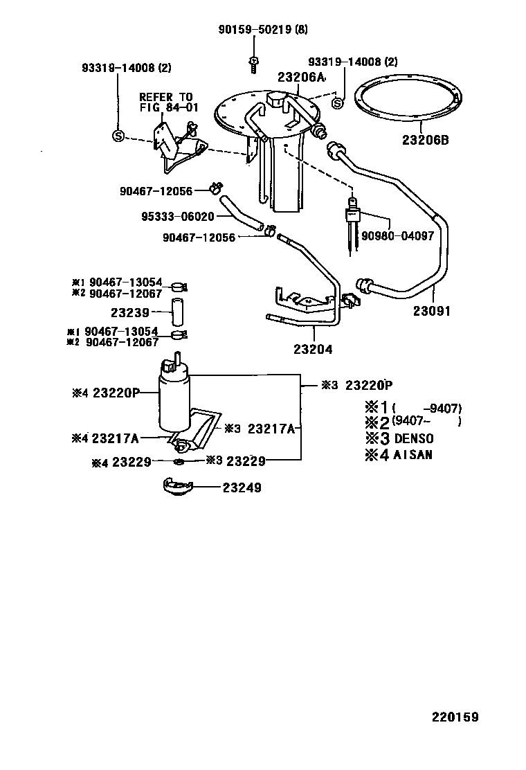 Toyota COROLLA 燃油喷射系统 EPC diagram — 220159