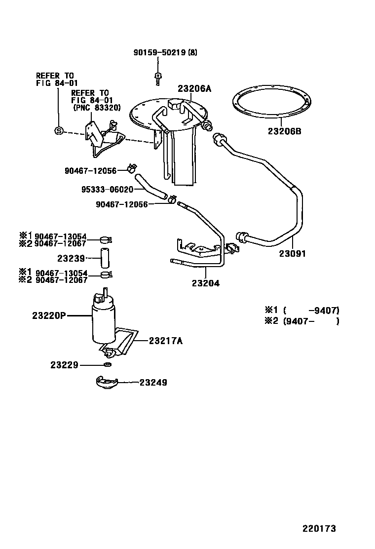 Toyota COROLLA 燃油喷射系统 EPC diagram — 220173