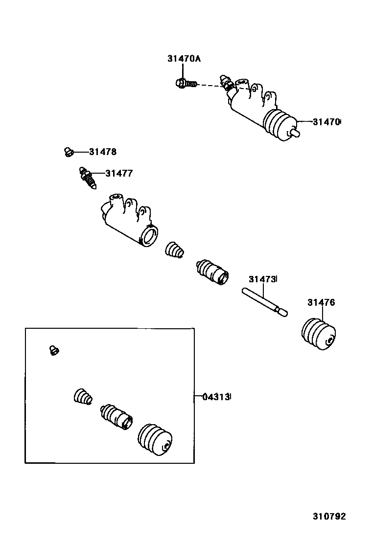 Toyota COROLLA 离合器分离缸 EPC diagram — 310792
