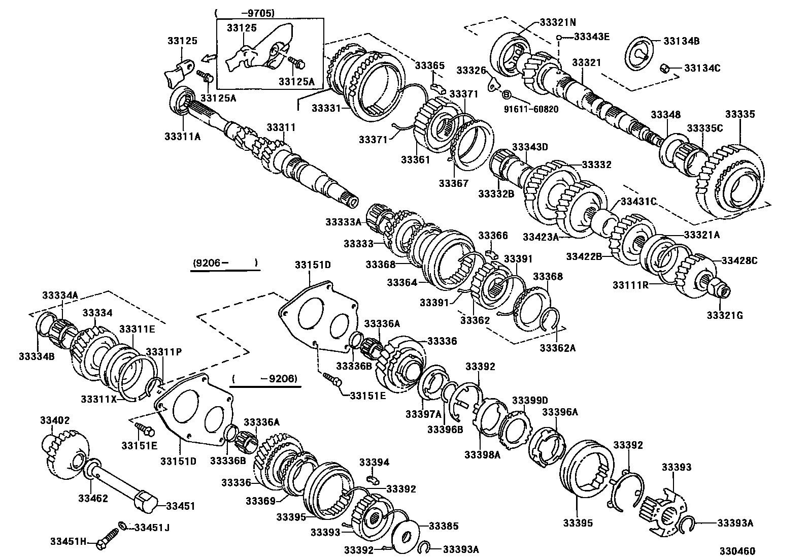 Toyota COROLLA 变速器齿轮(MTM) EPC diagram — 330460