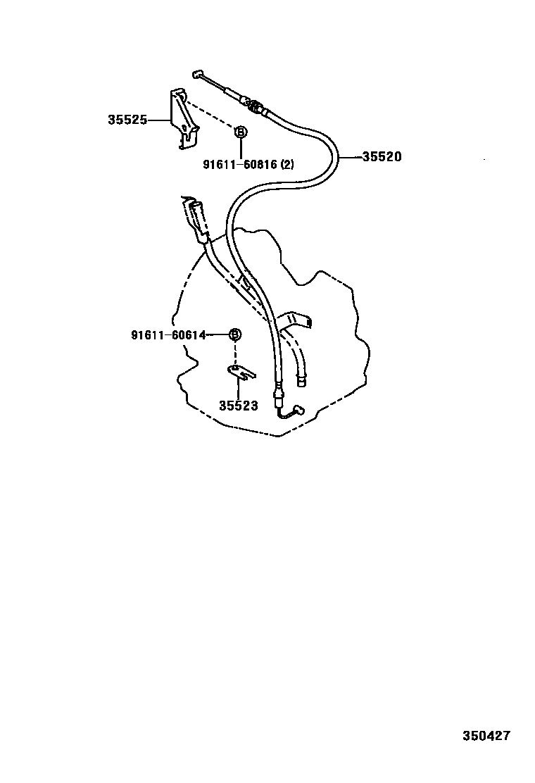 Toyota COROLLA 节气阀连杆和阀杆(ATM) EPC diagram — 350427