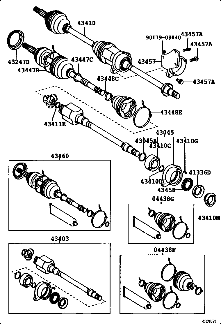 Toyota COROLLA Front Drive Shaft EPC diagram — 432854