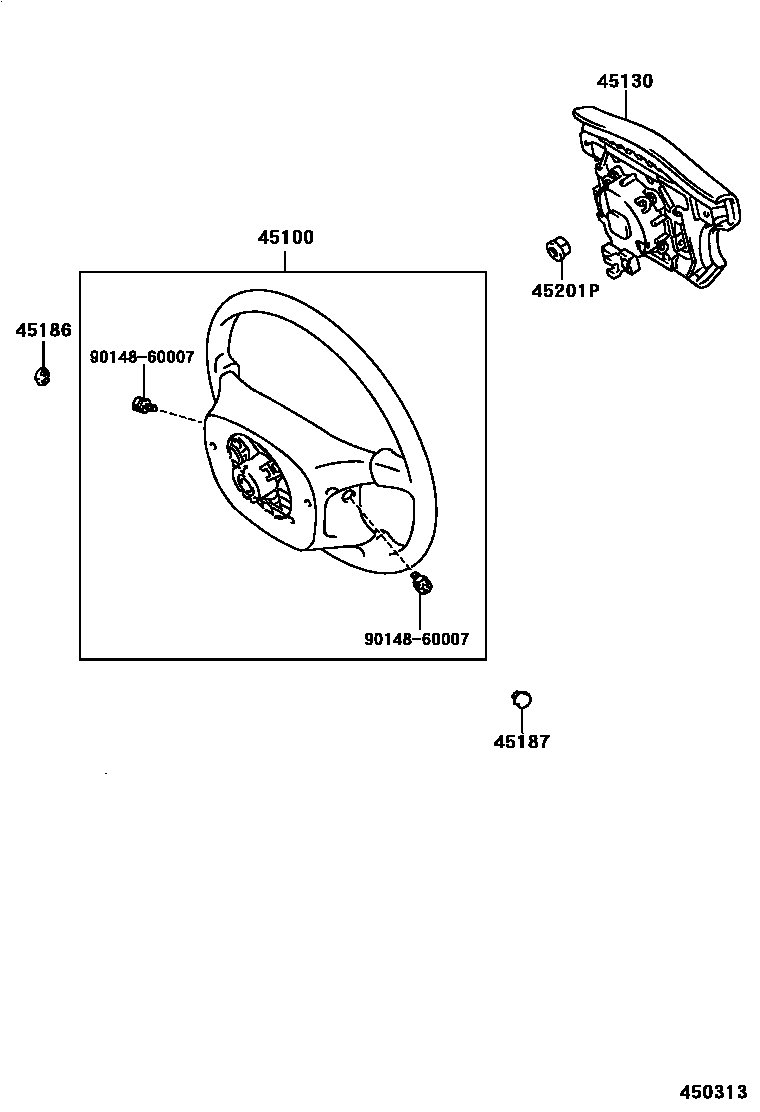 Toyota COROLLA Steering Wheel EPC diagram — 450313