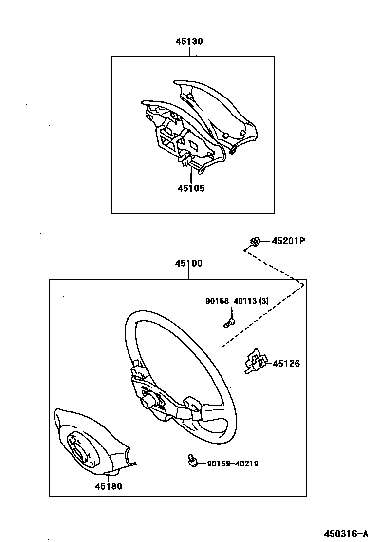 Toyota COROLLA Steering Wheel EPC diagram — 450316A