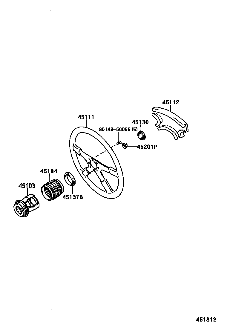 Toyota COROLLA Steering Wheel EPC diagram — 451812