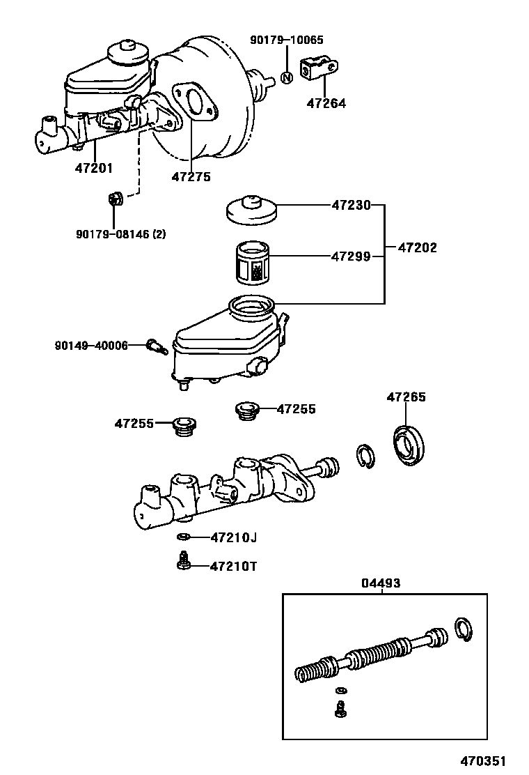 Toyota COROLLA 制动总泵 EPC diagram — 470351