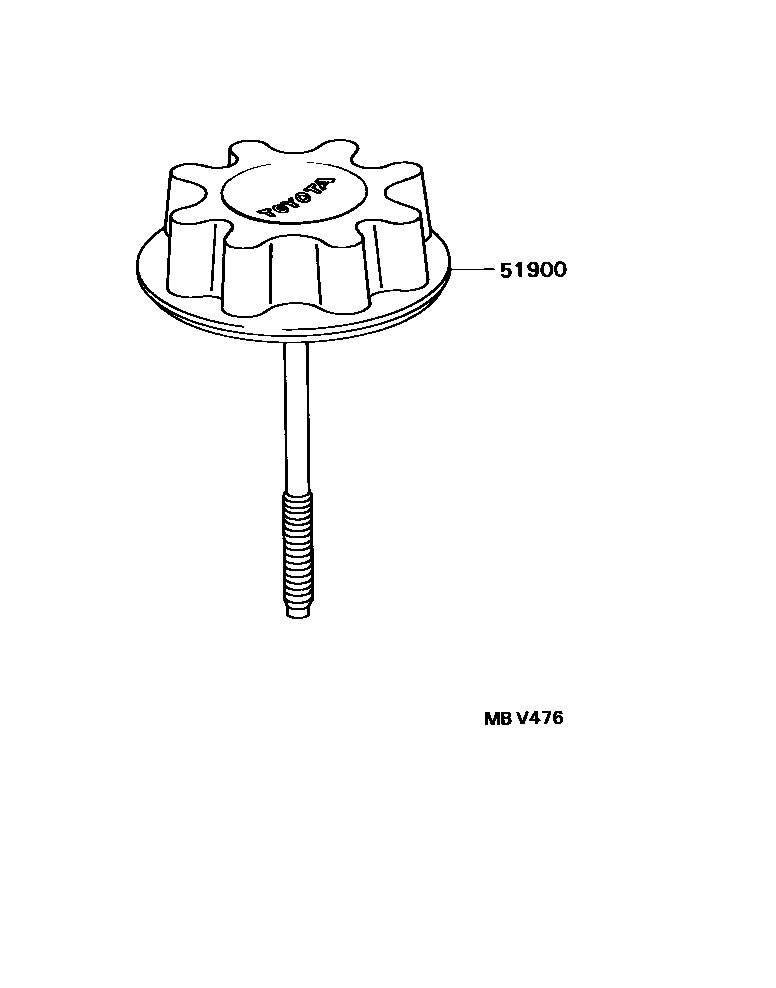 Toyota COROLLA Spare tire rack EPC diagram — MBV476