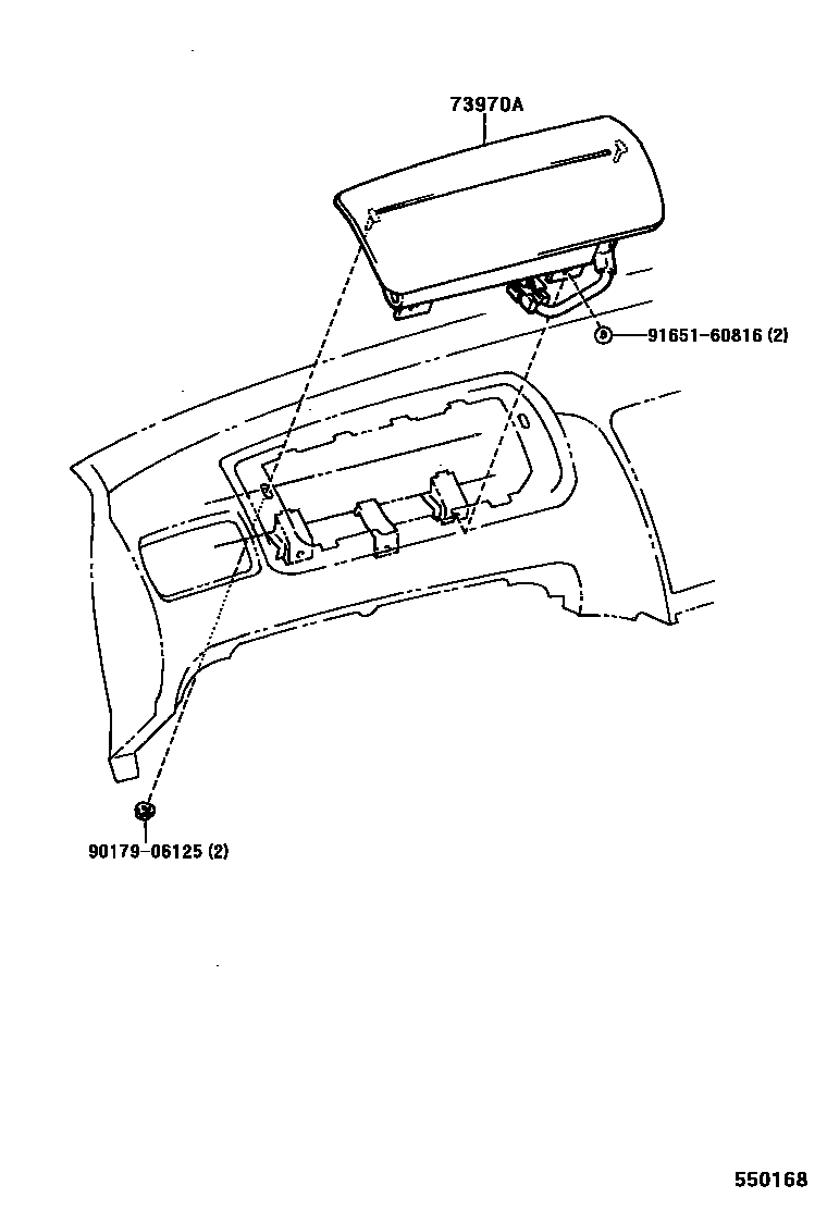 Toyota COROLLA 仪表板和手套箱 EPC diagram — 550168
