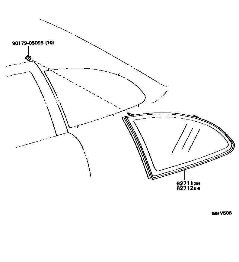 Toyota COROLLA 角窗 EPC diagram — MBV506