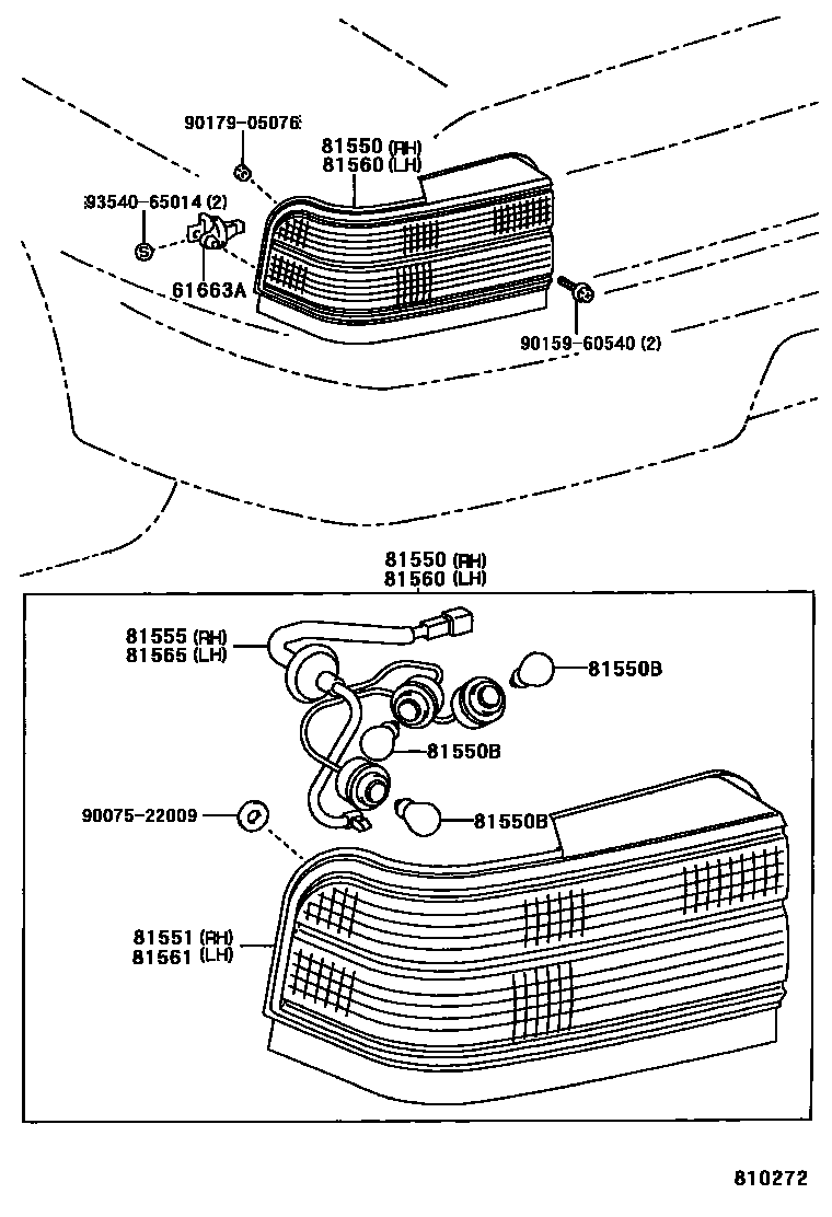 Toyota COROLLA 后组合灯 EPC diagram — 810272