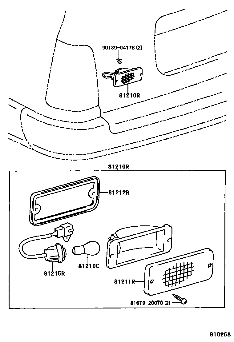 Toyota COROLLA 后雾灯 EPC diagram — 810268