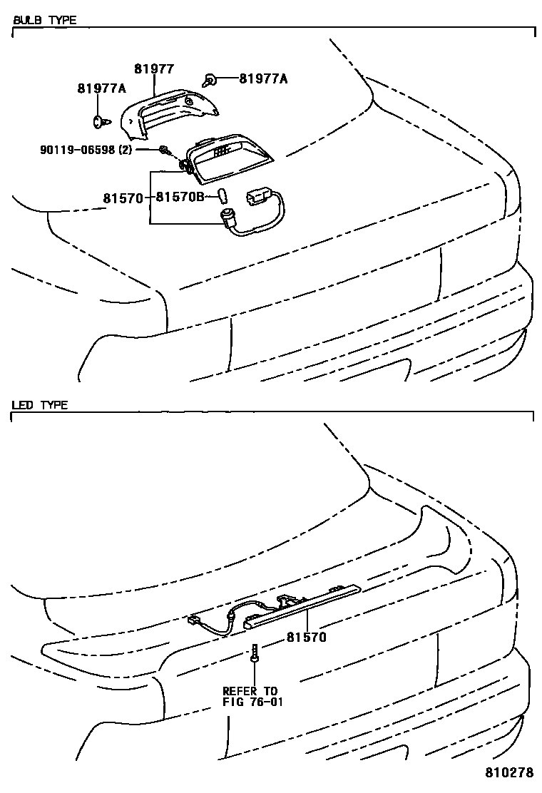 Toyota COROLLA 高位刹车灯 EPC diagram — 810278