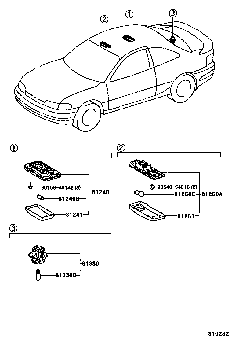 Toyota COROLLA 车内灯 EPC diagram — 810282